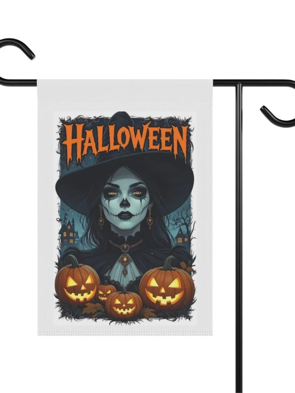 Halloween Witch Pumpkin Garden Flag Outdoor Decor